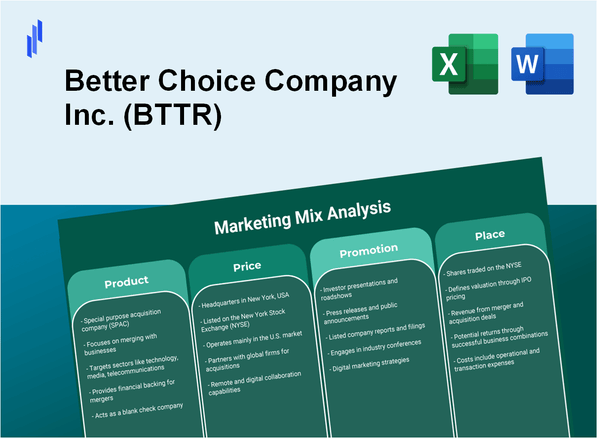 Marketing Mix Analysis of Better Choice Company Inc. (BTTR)