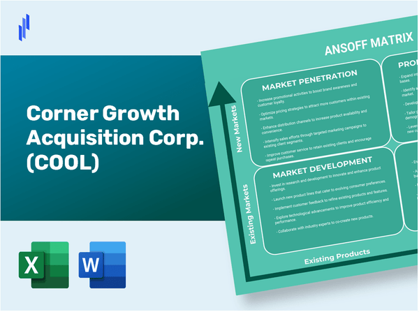 Corner Growth Acquisition Corp. (COOL)Ansoff Matrix