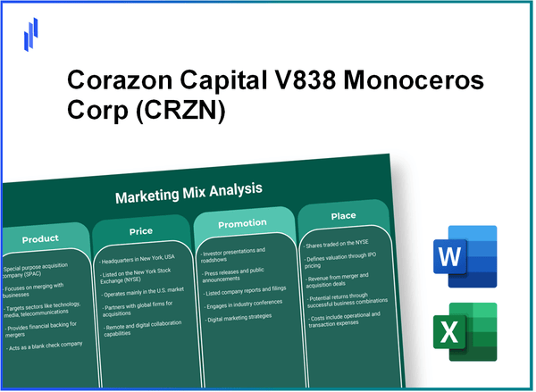 Marketing Mix Analysis of Corazon Capital V838 Monoceros Corp (CRZN)