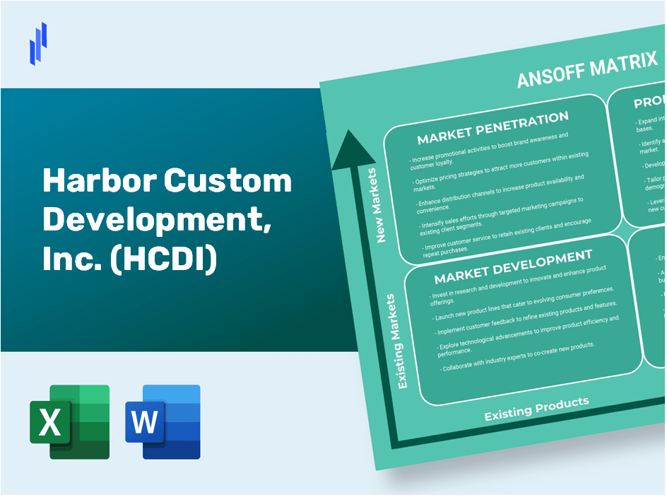 Harbor Custom Development, Inc. (HCDI)Ansoff Matrix