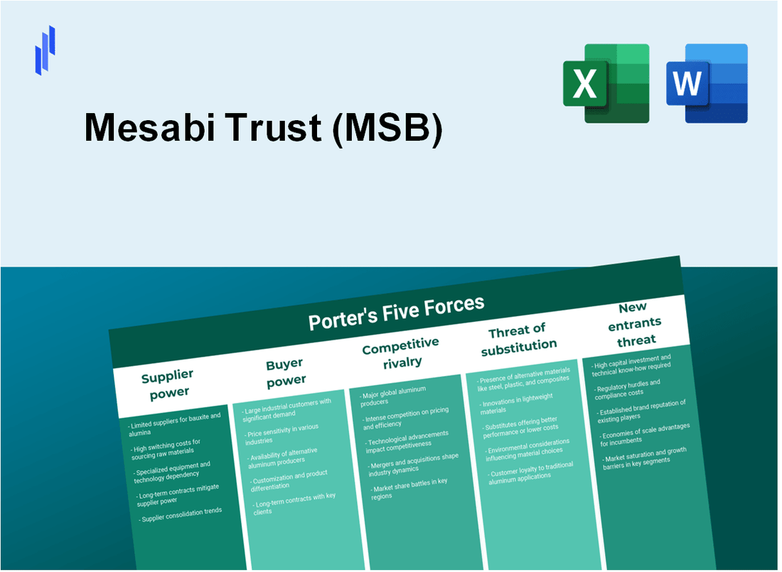 What are the Porter’s Five Forces of Mesabi Trust (MSB)?